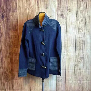 Dakini Wool Blend Jacket Sweater Navy Size M